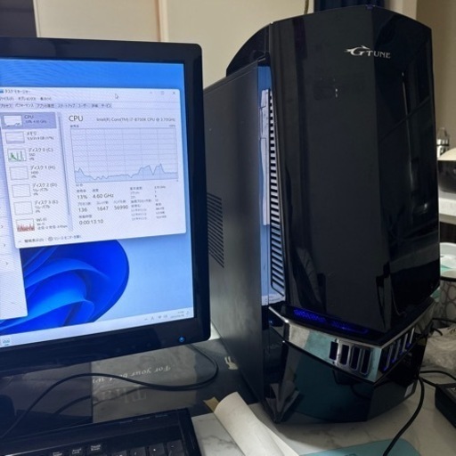 G-TuneのゲーミングPC i7-8700k 32GB 480GB 1080ti