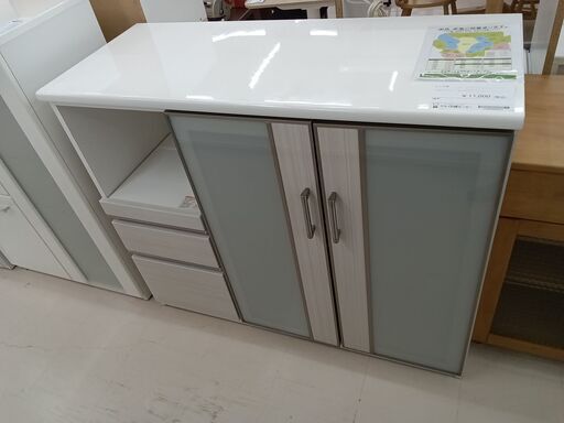 ★ジモティ割あり★ NITORI レンジ台 ホワイト W120.5×D50.5×H105 クリーニング済み TC3565