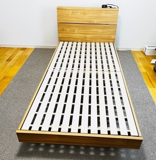 すのこベッド(美品) 美品 シャビーアッシュ すのこベッド フレーム単品