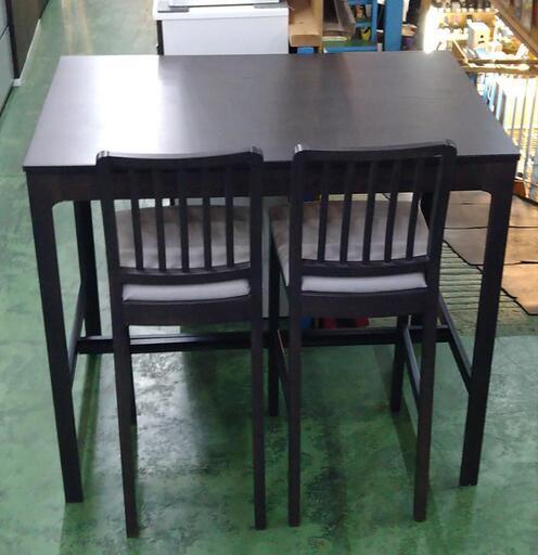 IKEA　イケア　カウンターテーブル+チェア３点セット　EKEDALEN　21198   20948   120×80×106　チェア座面シミあり