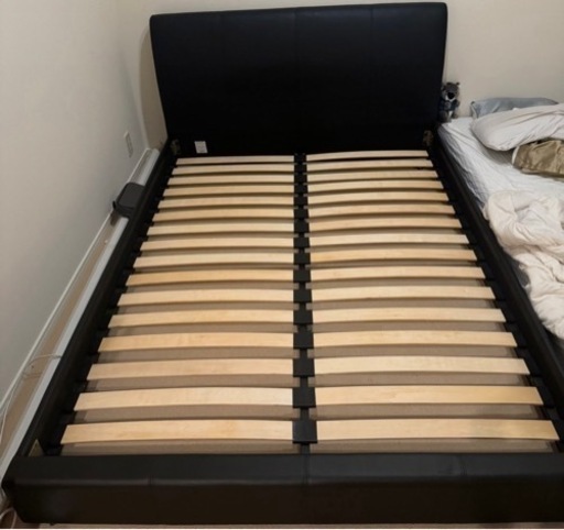 解体済！【美品】ニトリ ダブルベットフレーム(バッソ/BK) おしゃれ