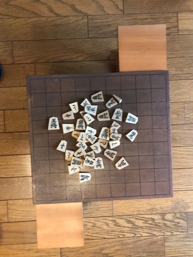 将棋盤、(三寸)　駒(白木)、駒台