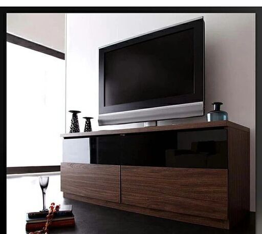 未使用訳あり　スマートモダンデザイン　ロータイプテレビ台　テレビボード　W120　120cm幅　ウォールナットブラウン