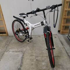 D505☆16800円☆ 折りたたみ中古自転車 CHEVROLET 黒【26インチ