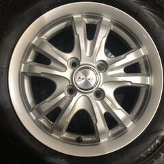 【BS BLIZZAK VRX2 155/65R14】スタッドレス【LEBEN 14インチ 4.5J4HPCD100+45】22年製 バリ溝 タント ルークス ウェイク等　(KTO076)