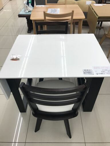 ★ジモティ割あり★ NITORI ダイニングテーブルセット ホワイト H70×D75×W92～120 クリーニング済み HJ3602