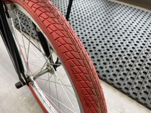 良品 20インチ 折りたたみ自転車 6段変速 鍵 ライト付き 自転車 赤×黒