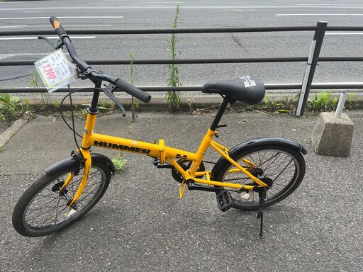 リサイクルショップどりーむ天保山店　No1249　自転車　折り畳み自転車　HUMMER　黄色