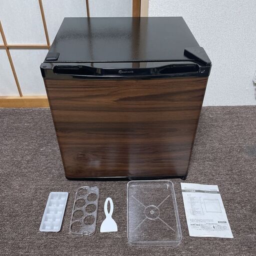 【売約済】2023年製■1ドア冷蔵庫 木目【46L】TH-46L1-WD ダークウッド TOHOTAIYO 耐熱天板