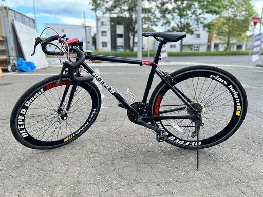 DEEPER / ディーパー 700C ROAD BIKE ロードバイク 28インチ アルミフレーム 軽量 ブラック 21段変速 USED
