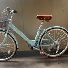 子供用24インチ自転車【東京都狛江市受渡】　6段変速・鍵・藤風カゴ