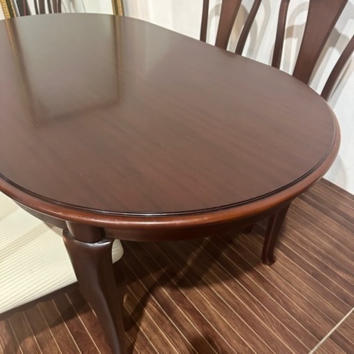 IDC大塚家具 クイーンアン様式 マホガニーダイニングテーブル IDC大塚