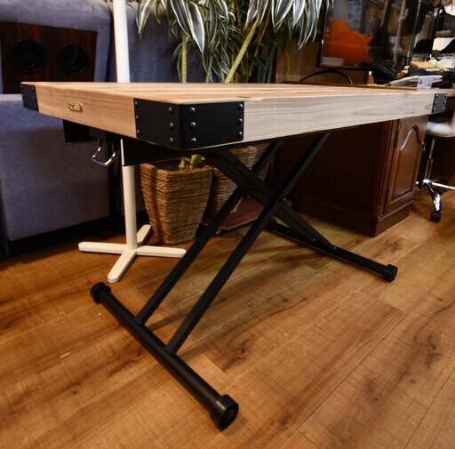 ○古材×スチール UPtown ビンテージ調 リフティングテーブル 中古品