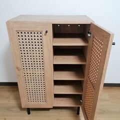 LOWYA製ラタン調シューズボックス〔幅60〕 Amazon｜LOWYA ロウヤ シューズボックス シューズキャビネット