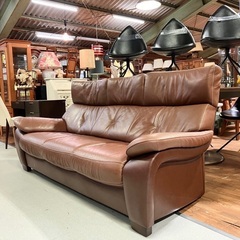 karimoku カリモク3Pソファ 本革  36万 ZT73モデル
