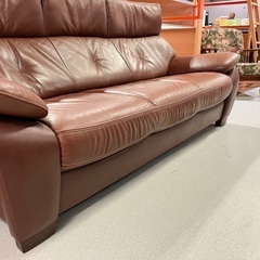 karimoku カリモク3Pソファ 本革  36万 ZT73モデル