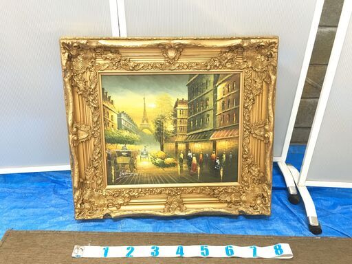 EA288)絵画 額縁 アンティーク調 エジプト輸入品 幅：約88,5cm 高さ：約78cm 奥行：約5cm 中古品【取りに来られる方限定】