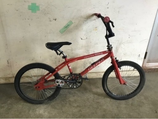 561★岐阜発　△BMX/ディーパー△DEEPER△20インチ/レッド/自転車/走行確認/傷サビ汚れ有り/サドルグリップ汚れ有り/現状品　R5.10/2★y