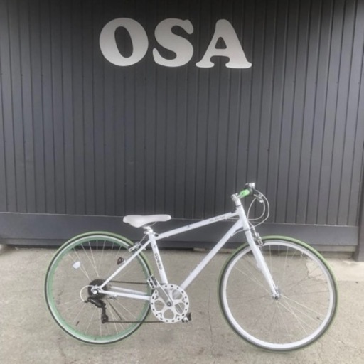 575◆クロスバイク 21technology 自転車 6段変速 走行OK 防犯有り ジャンク扱い 現状品 岐阜発 5/12