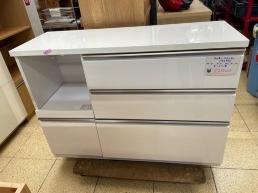 キッチンカウンター ホワイト 収納 棚