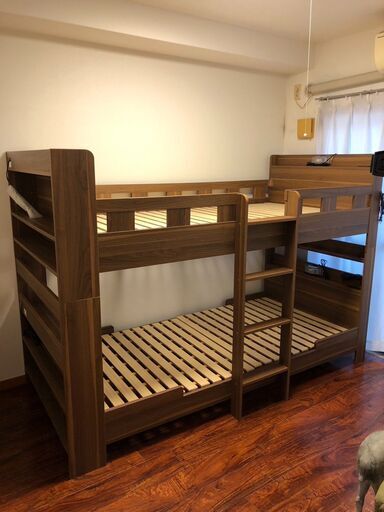 2段ベッド 大型収納宮付き コンセント付き 子どもベッド 寝具家具 ロフトベッド ベット 自社配送時代引き可※現金、クレジット、スマホ決済対応※