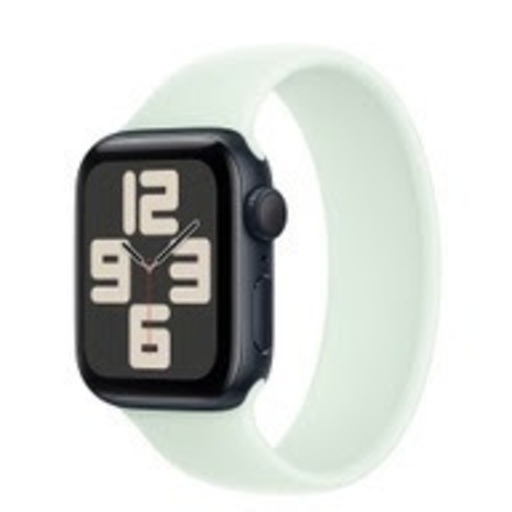 Apple Watch SE (GPSモデル) - 40mmミッドナイトアルミニウムケースとソフトミントソロループ - サイズ 6