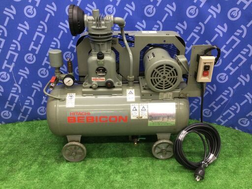 【エコツール 知立店】〇HITACHI/日立 三相200V 60Hz圧力開閉器式エアーコンプレッサーベビコン 0.75P-9.5VA6   ITCFBX5JHBGU【愛知県/知立市/工具】