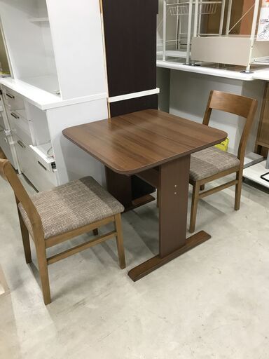 ダイニングセット 2人用 ニトリ 木目調 茶 W(幅)70×D(奥行き)70×H(高さ)69cm ※クリーニング済み