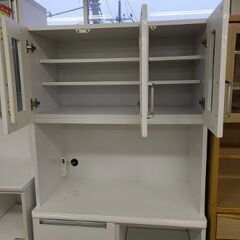 J7151 内田工芸 レンジボード 食器棚 ホワイト クリーニング済 