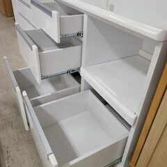 J7151 内田工芸 レンジボード 食器棚 ホワイト クリーニング済 