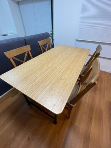 IKEAダイニング+椅子4脚セット
