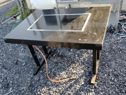 業務用　プロパンガス　厨房用品 厨房機器　店舗　お好み焼き　鉄板焼　テーブル　屋台　引取限定　動作品　家具