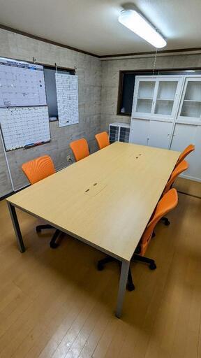 【美品】オフィスコム 6人会議テーブル ミーティングテーブル オフィステーブル オフィスチェア