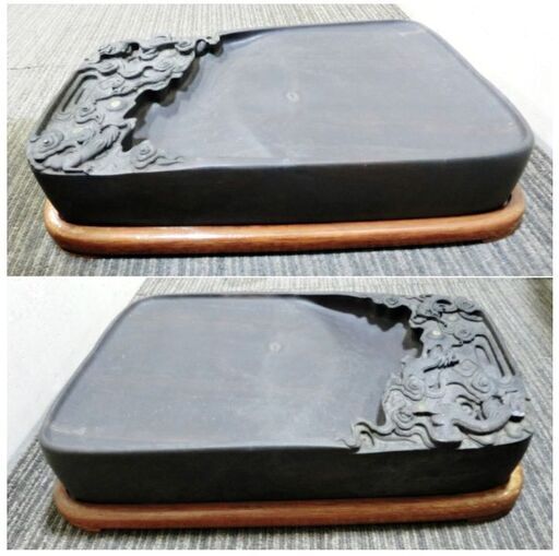 端渓硯 中国 彫刻 古硯 骨董品 木箱付き 書道 Amazon.co.jp: 硯
