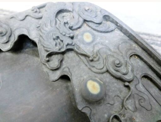 端渓硯 麻子杭 木製ケース付き すずり 習字道具 大型 書道具 骨董品  