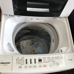 安心の6ヶ月保証付！！Hisense 全自動洗濯機　2019年製　4.5kg 売ります！取りに来れる方限定！