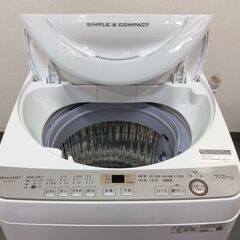 JT9091【SHARP/シャープ 7.0㎏洗濯機】美品 2019年製 ES-GE7C 家電 洗濯 簡易乾燥付