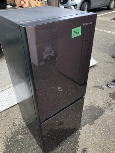 NO  246 福岡市内配送設置無料✨　2019年　ハイセンス 【右開き】154L 2ドア ノンフロン冷蔵庫 エディオンオリジナル ダークブラウン HR-G1501