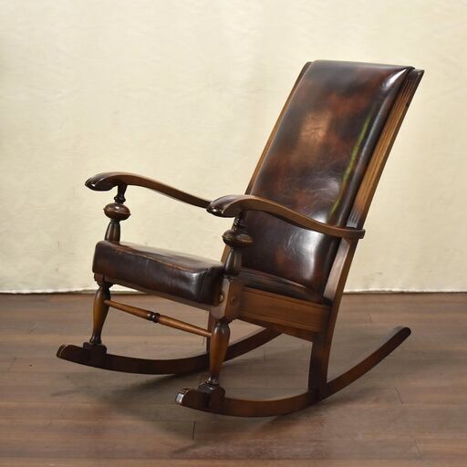 ≪zyt1519ジ≫ 英国アンティーク調 ロッキングチェア ビンテージ家具/モリシゲ/MORISHIGE/バルボスレッグ/大正浪漫 60602-03