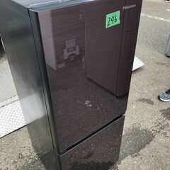 NO 246 🌈北九州市内配送設置無料✨🌈　2019年　ハイセンス 【右開き】154L 2ドア ノンフロン冷蔵庫 エディオンオリジナル ダークブラウン HR-G1501 