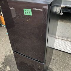 NO 246 🌈北九州市内配送設置無料✨🌈　2019年　ハイセンス 【右開き】154L 2ドア ノンフロン冷蔵庫 エディオンオリジナル ダークブラウン HR-G1501 