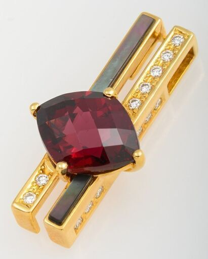 K18/Pt900 サファイア・エメラルド・ダイヤモンド ペンダント 品番p22-215