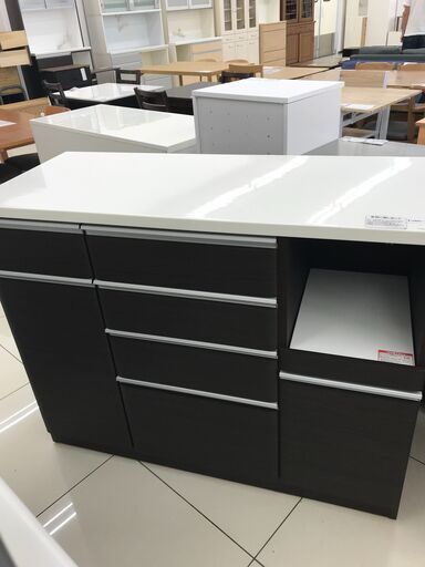 ★ジモティ割あり★ NITORI レンジ台 ダークブラウン H95×D50.5×W120 クリーニング済み HJ3627