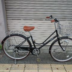 eirin[エイリン]26吋 ファッションタウンサイクル 外装6段/LEDオート/ブラック