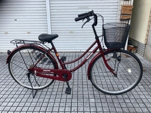 【26インチ自転車】変速なし　前後新品ブリヂストンタイヤ❗️チェーン、鍵、前カゴ新品❗️スペアキーあり　若林自転車　浜大津店　SALE中❗️