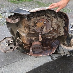 北海道旭川市直接取引限定 オーレック ロータリーモア 軽刈〜るWM736 あぜ草刈機 ジャンク ウィング角度溶接部折れ 刃錆あり