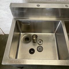 ステンレス製 2槽シンク 厨房用品 業務用 バックガードあり W1195×D600×H985mm Y0047