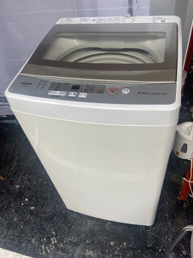 ☆中古￥8,800！AQUA　5.0kg洗濯機　家電　AQW-GS50H型　2020年製　幅53㎝ｘ奥行50㎝ｘ高さ89㎝　【BG011】