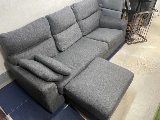 大幅値下げ！13,200円→8,800円 ソファ No.13636 オットマン付き 布 