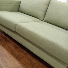 ☆ジモティ割あり☆ ソファー グリーン H64×D91×W165 クリーニング済み 